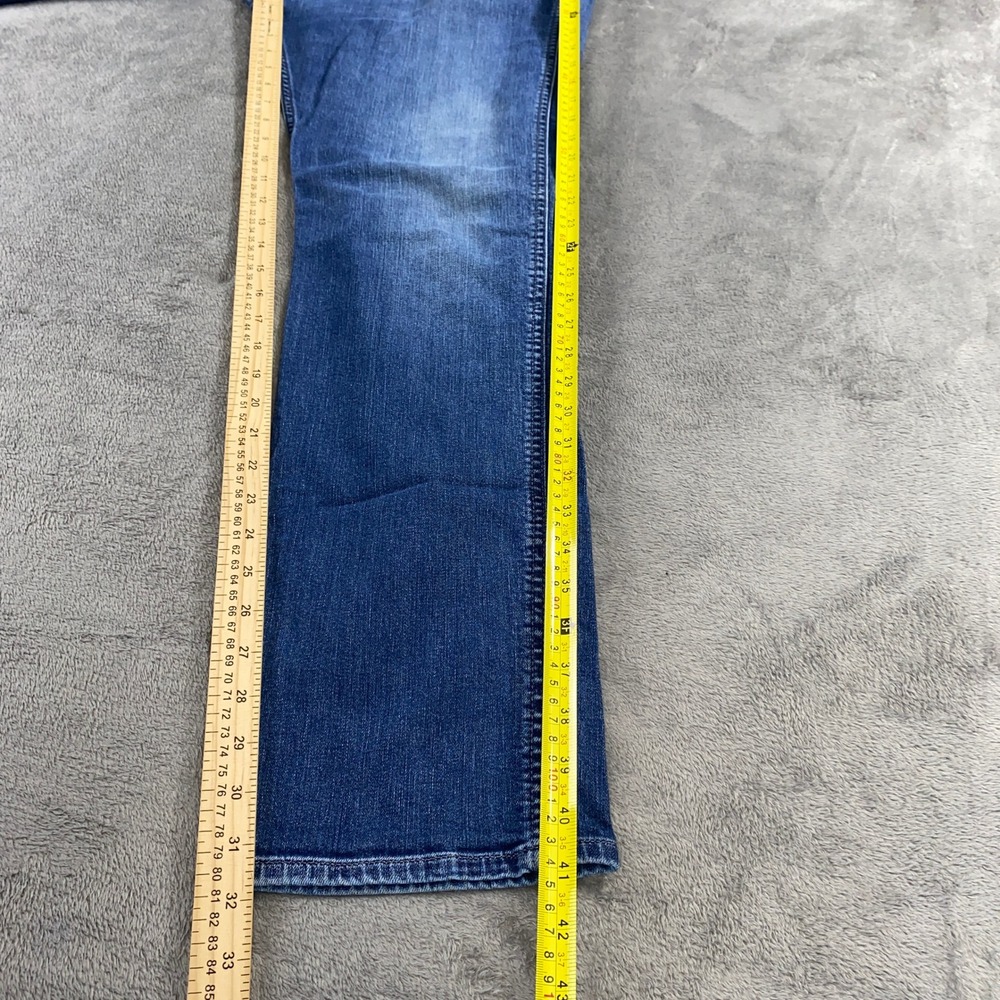 Hugo Boss Jeans Mens 38x32 Stretch Fade Blue Straight Leg Denim Designer Pants - Picture 6 of 11
